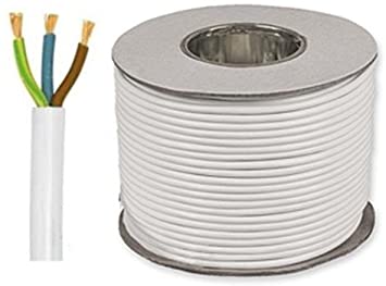 100 mtrs 1.5mm 3093Y 3 Core Heat Resistant Flexible Cable - White