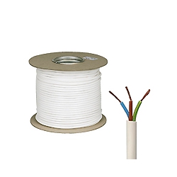 100 mtrs 1.0mm 3183Y 3 Core Flexible Cable - White