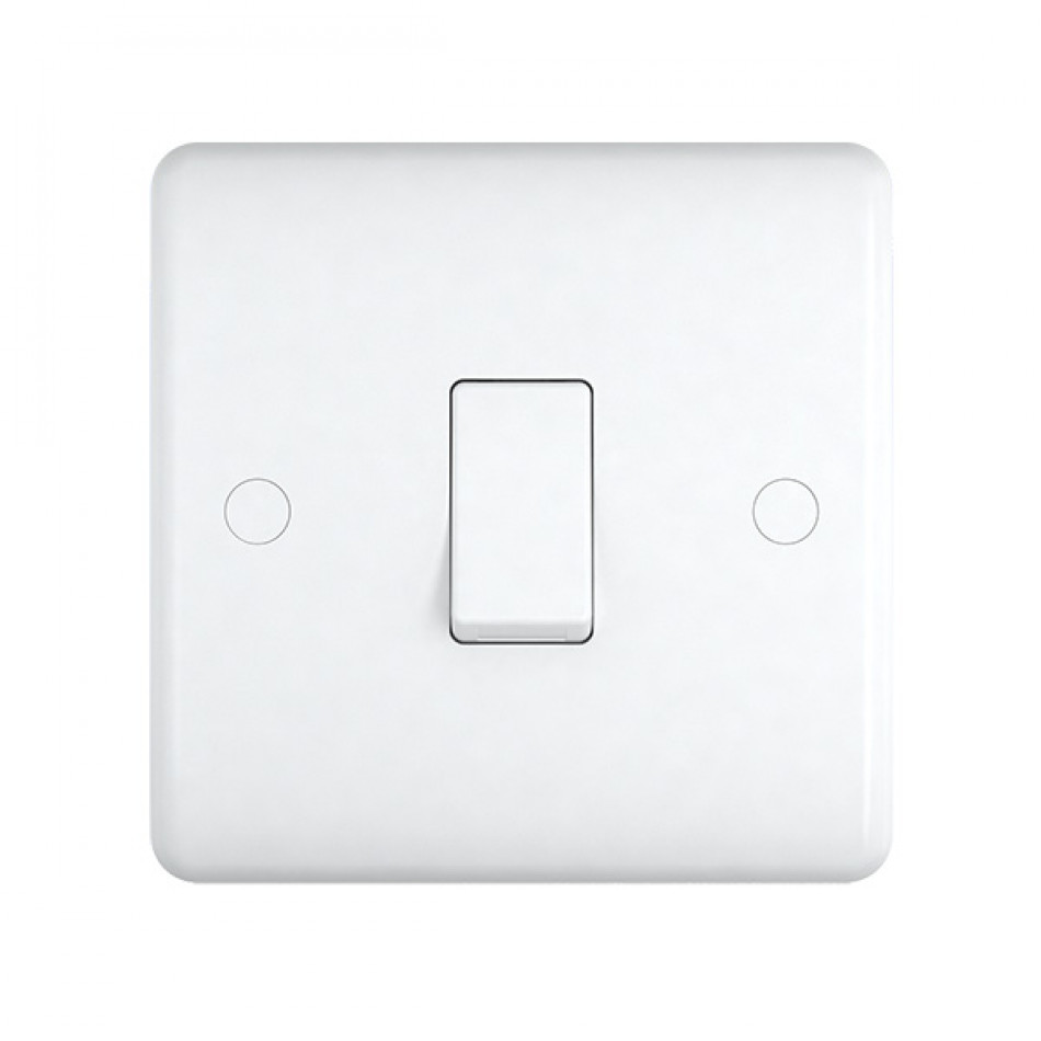 UEP 10A 1 Gang Intermediate Switch White Round Corner