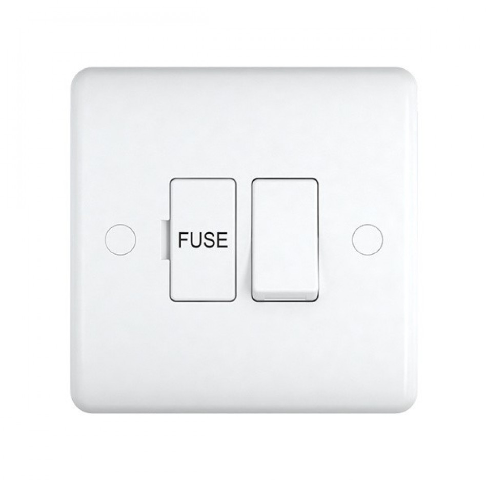 UEP 13A Switched Fused Spur White Round Corner