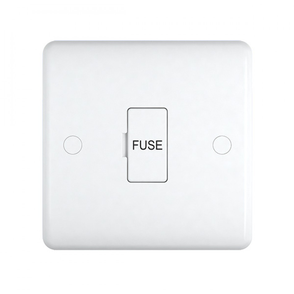 UEP 13A Unswitched Fused Spur White Round Corner