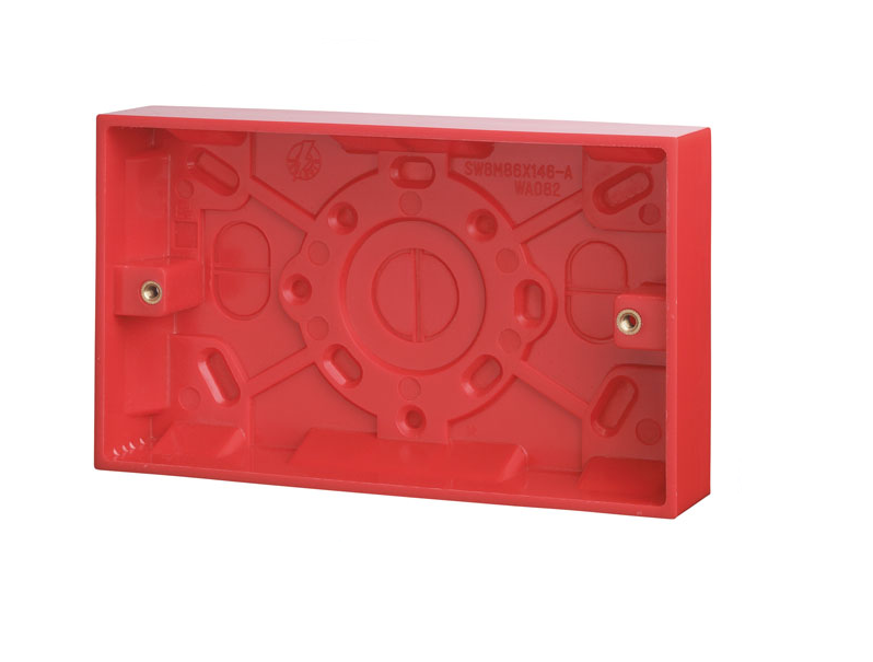2 Gang 25mm Deep Surface Pattress Box - Red (WA185)