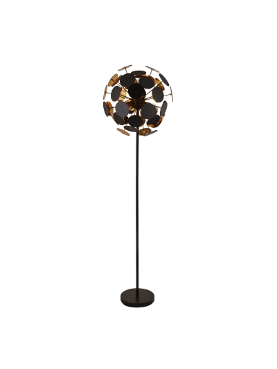 DISCUS 4LT BLACK/GOLD FLOOR LAMP
