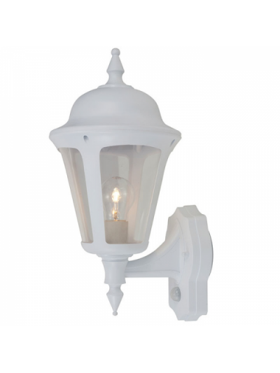 Ansell Latina Polycarbonate Wall Lantern 42W IP65 White with PIR Sensor
